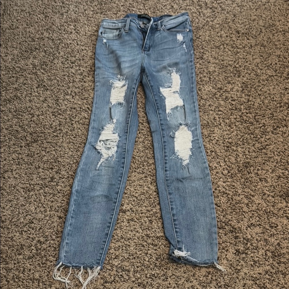Judy Blue Distressed Blue Women's Jeans